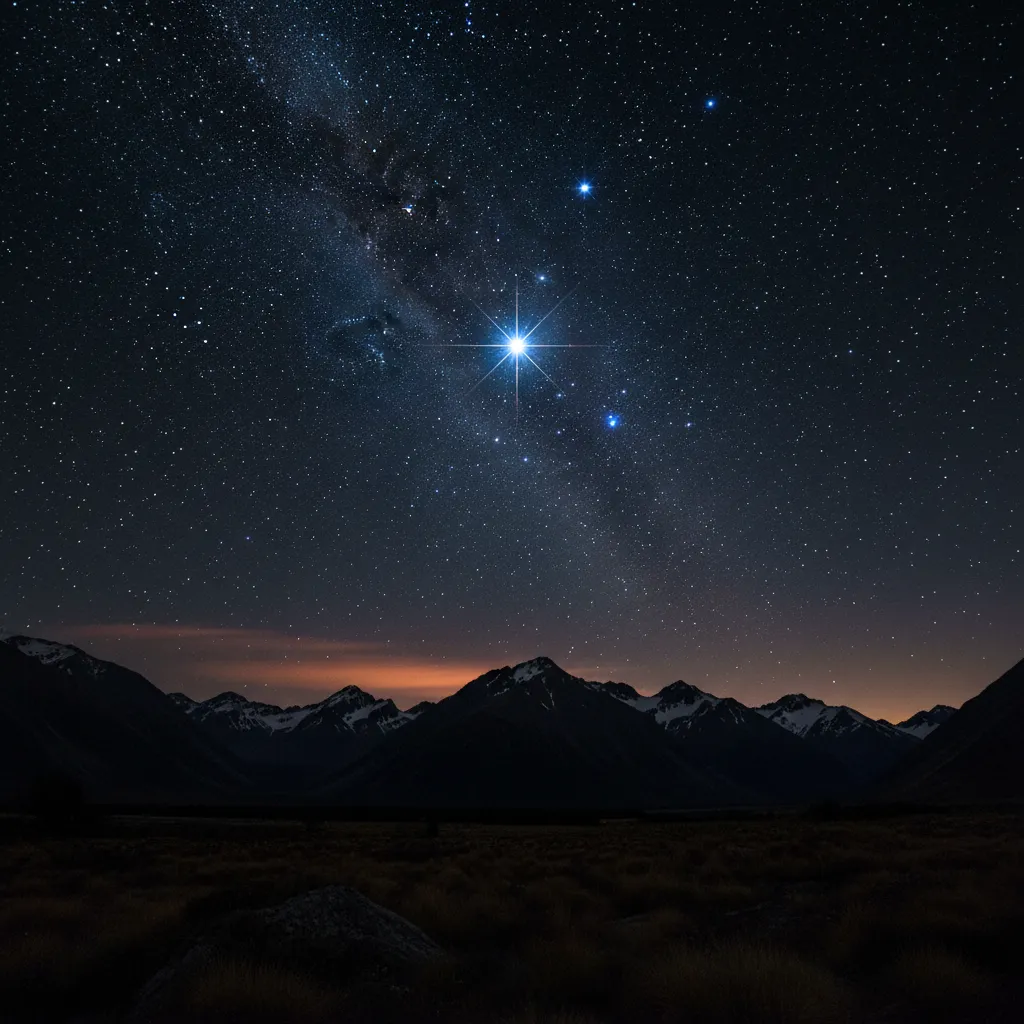 The Matariki star cluster shining in the pre-dawn sky