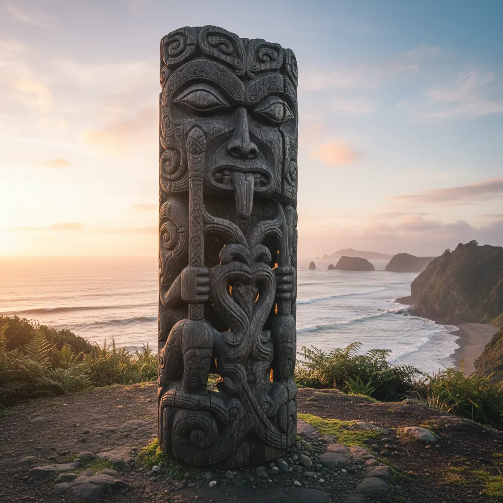 Māori carving symbolizing protection and health