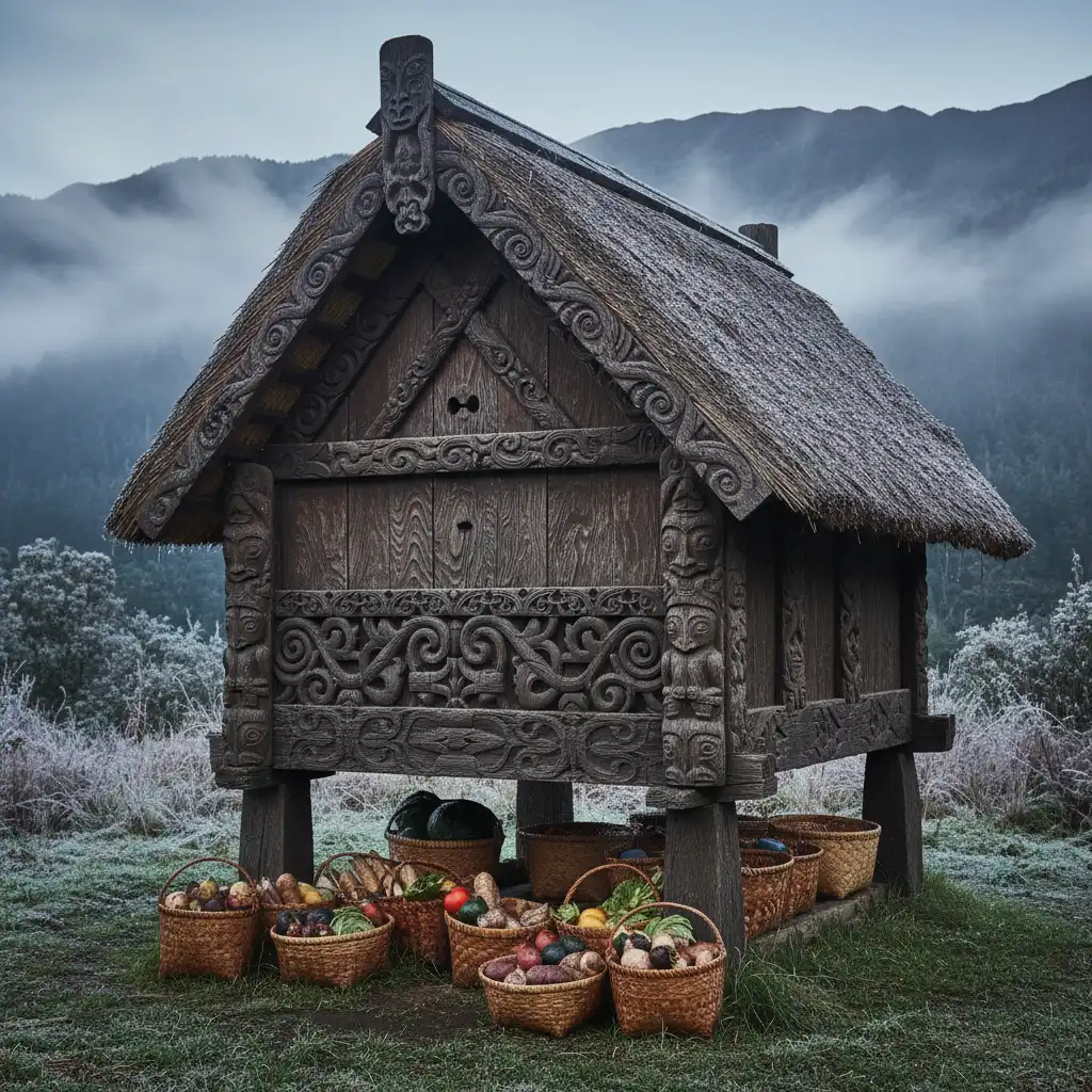 Traditional Māori Pātaka food storage