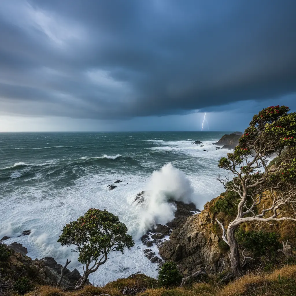 Wind swept New Zealand coast representing Ururangi