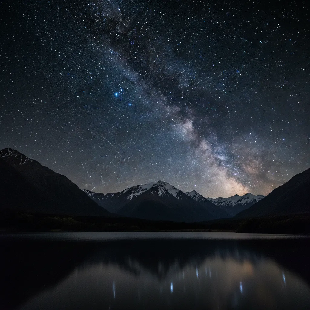 The nine stars of the Matariki cluster shining in the night sky