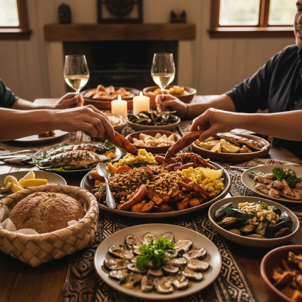 Shared kai feast celebrating Matariki hospitality