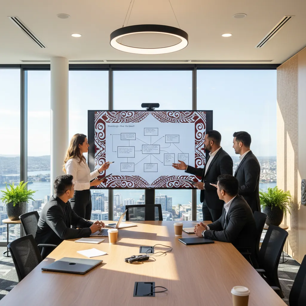 Business team planning respectful Matariki engagement