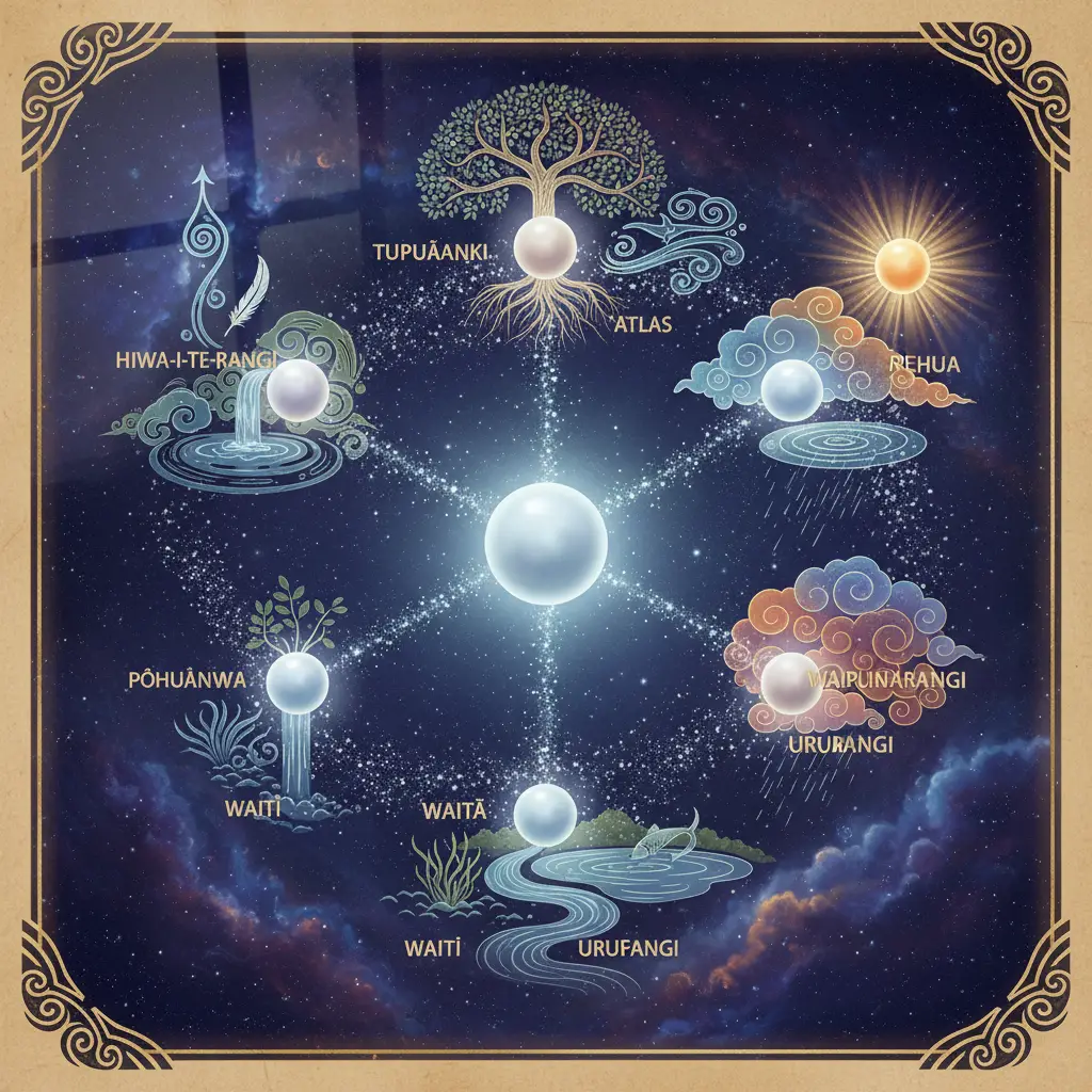Illustration of the nine stars of Matariki and their meanings