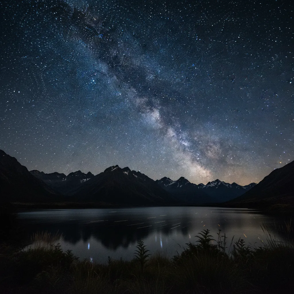 The Matariki star cluster shining in the night sky