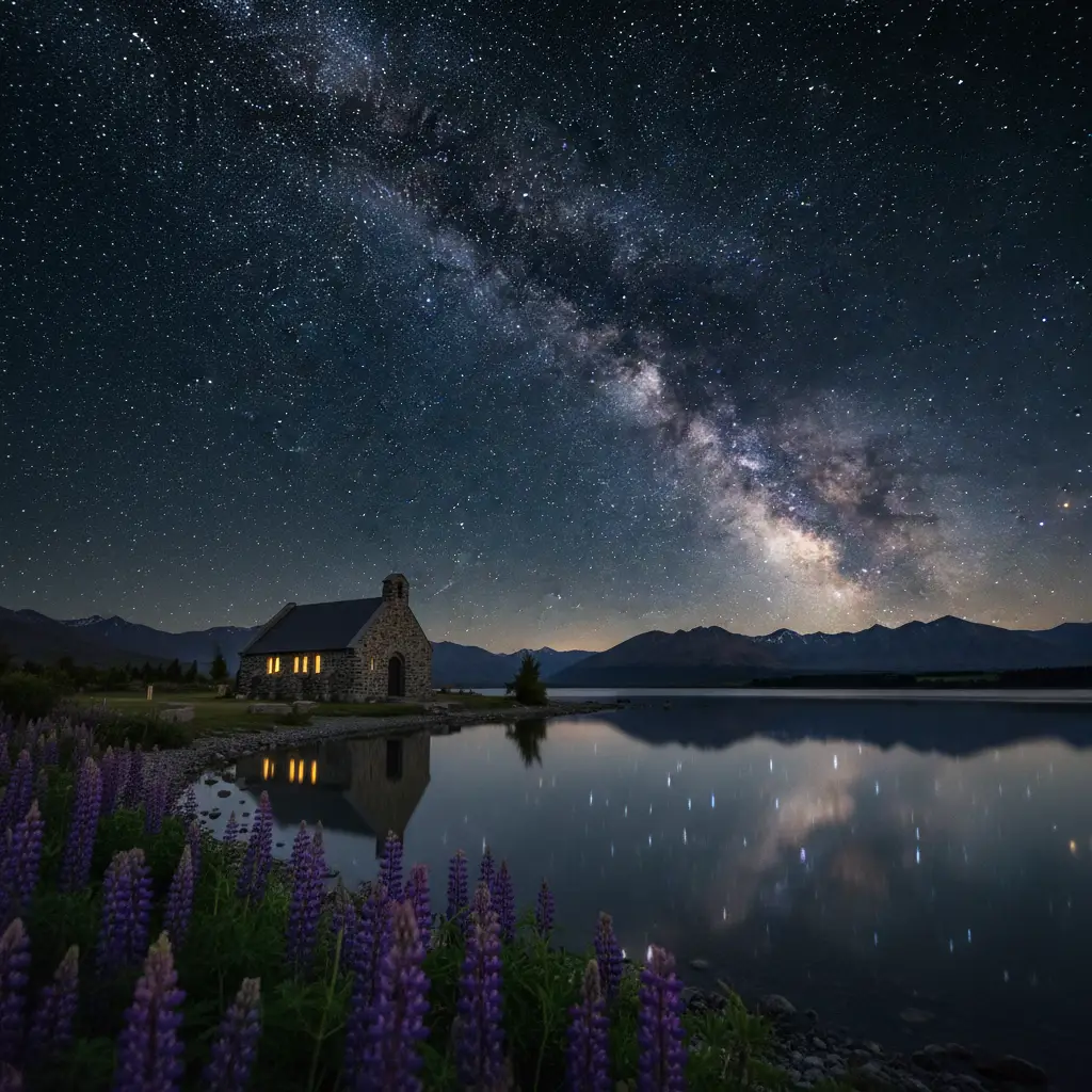 Church of the Good Shepherd under the Milky Way