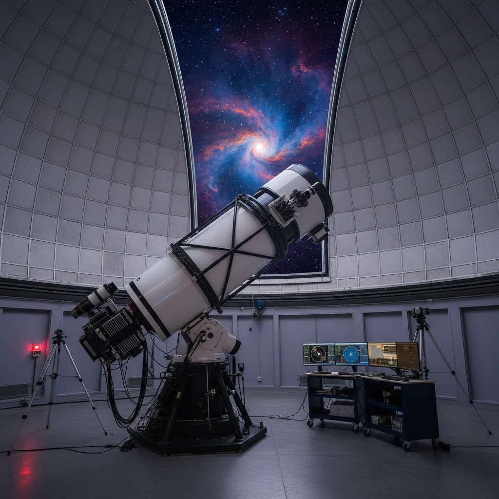 Telescope in observatory dome