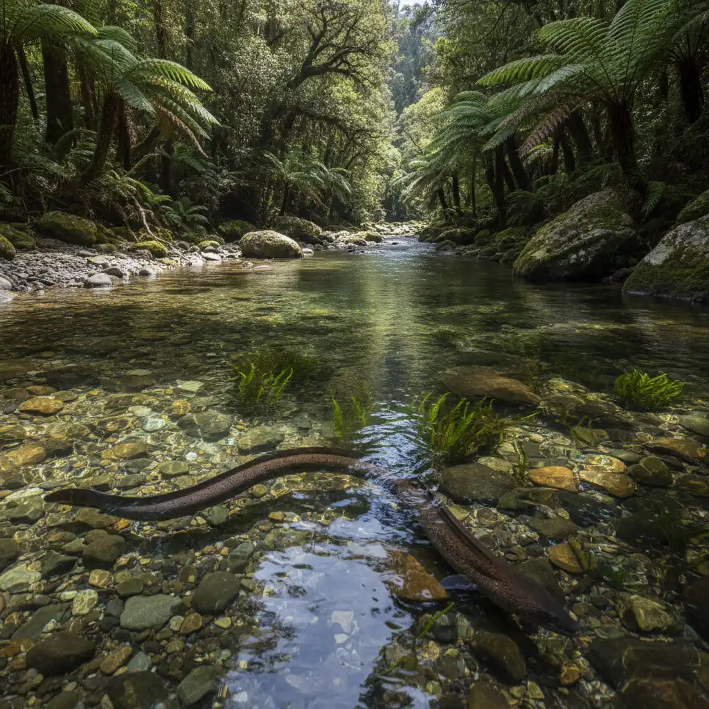 A pristine New Zealand river representing the domain of Waitī