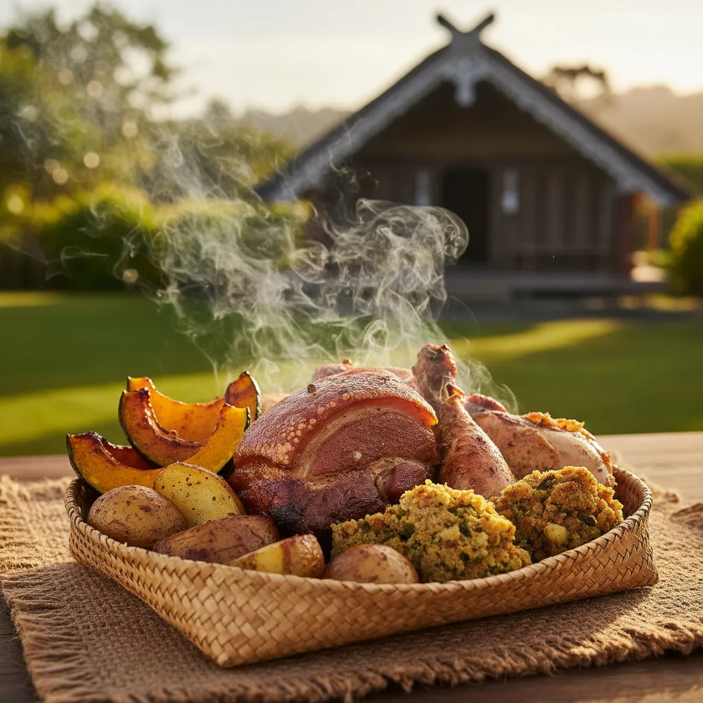 Traditional Hāngī meal served at a Matariki food festival