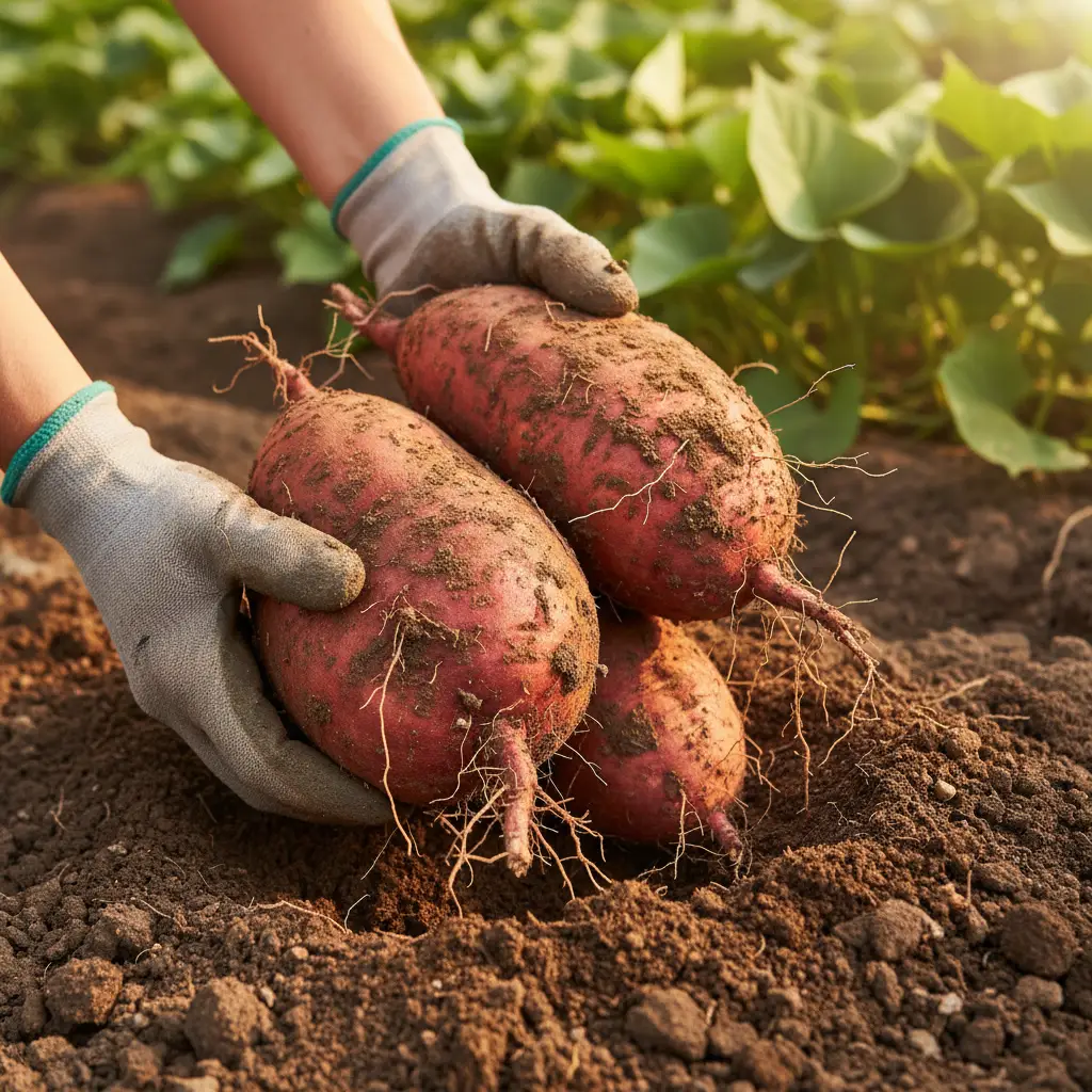 Harvesting kumara, a crop governed by Tupu-ā-nuku