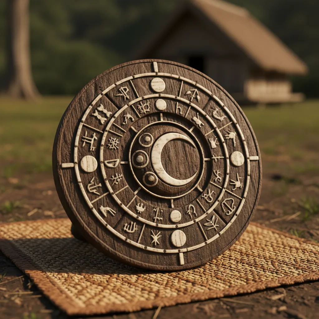 Traditional Māori Maramataka lunar calendar carving