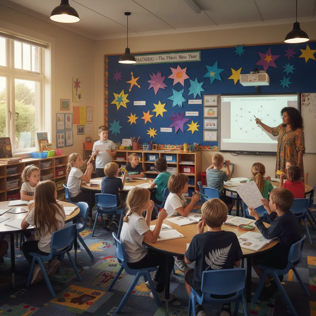 Children learning about Matariki in a classroom