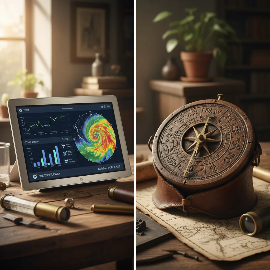 Comparison of modern meteorology and traditional star observation