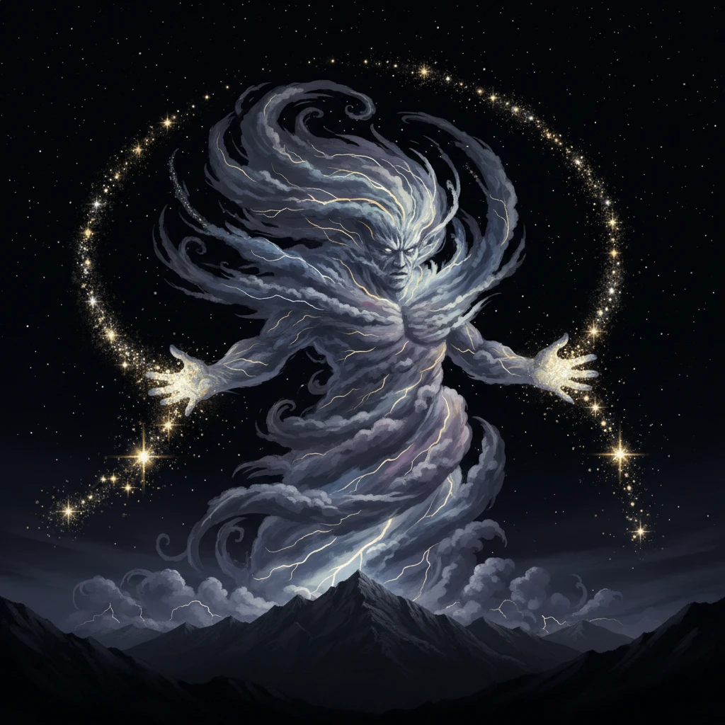 Tawhirimatea creating the Matariki star cluster