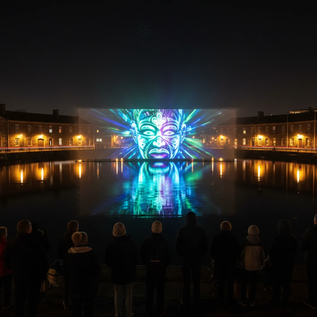Mana Moana Otepoti light show during Matariki celebrations Dunedin