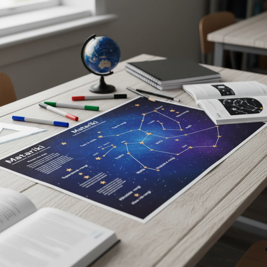 Printable Matariki star chart resource for teachers