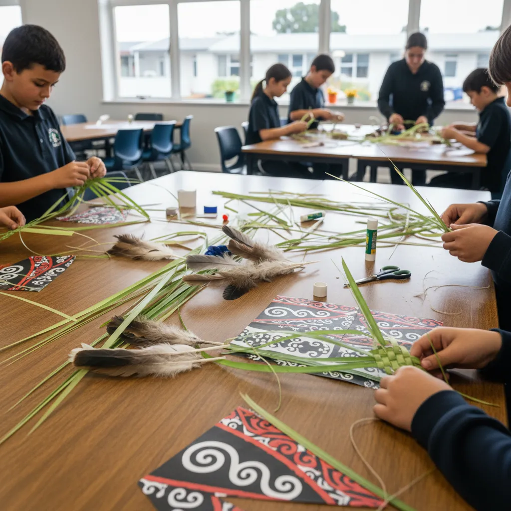 Students creating Matariki art projects