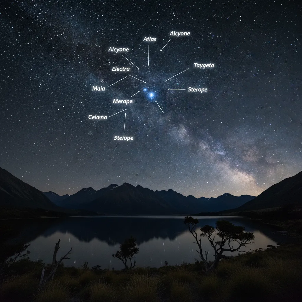 The Matariki star cluster in the night sky