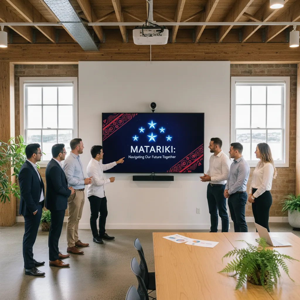Corporate team learning about Matariki stars