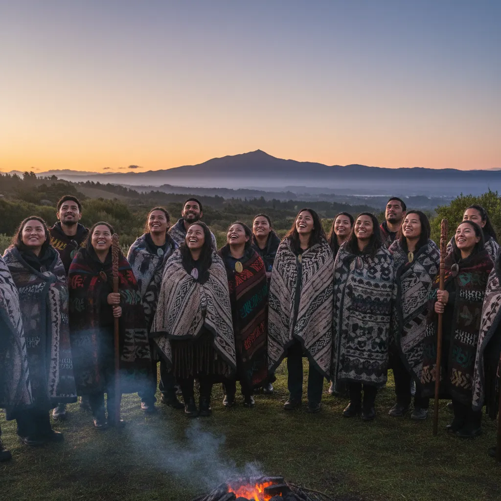 Community gathering for Matariki dawn ceremony