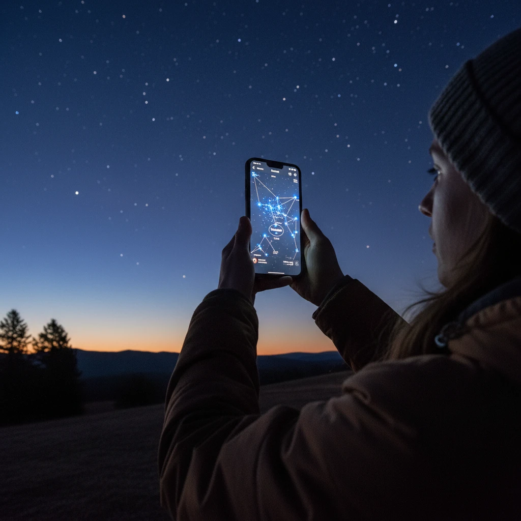 Using a smartphone app to find Matariki star map nz