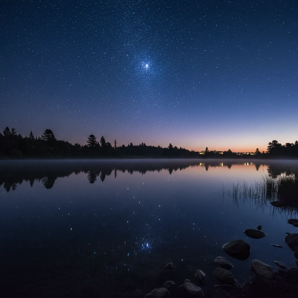 Matariki rise time Hamilton view from Lake Rotoroa