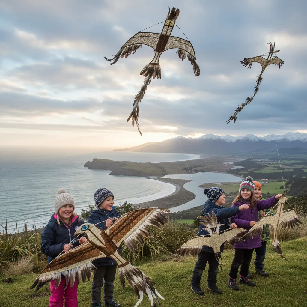Students using Matariki resources for teachers to build kites