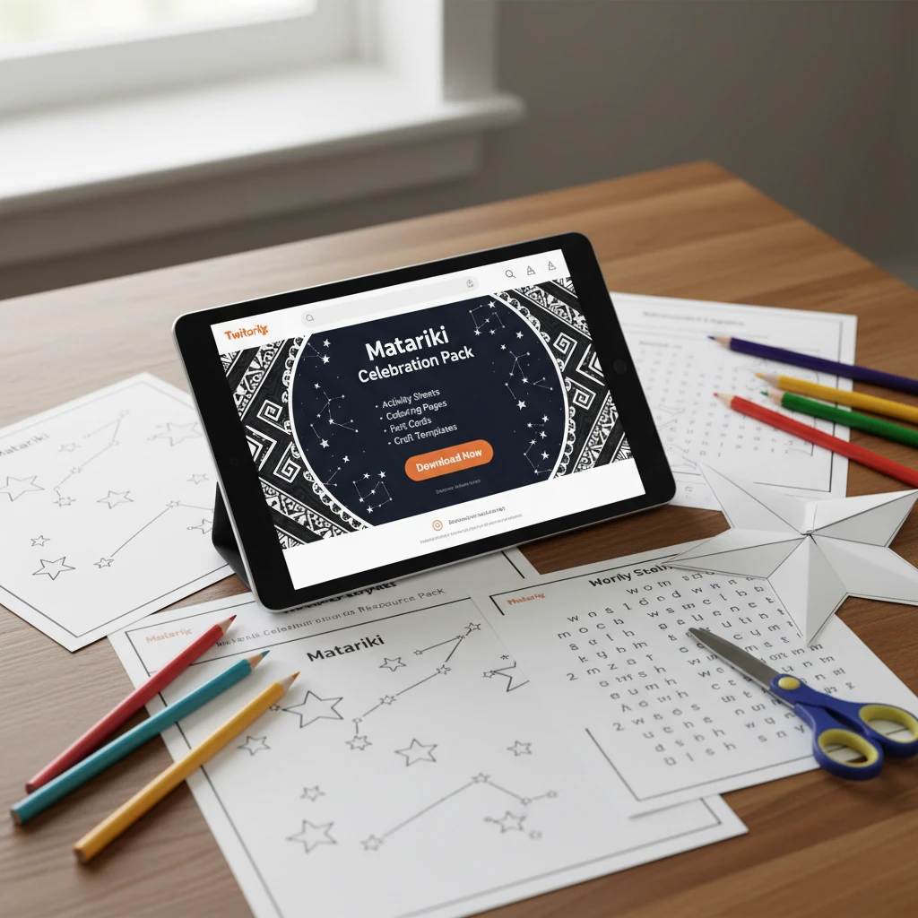Digital interface for downloading Matariki resources