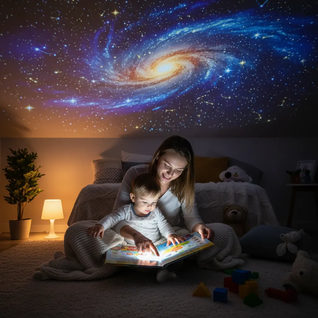 Parent reading a Matariki board book to a toddler