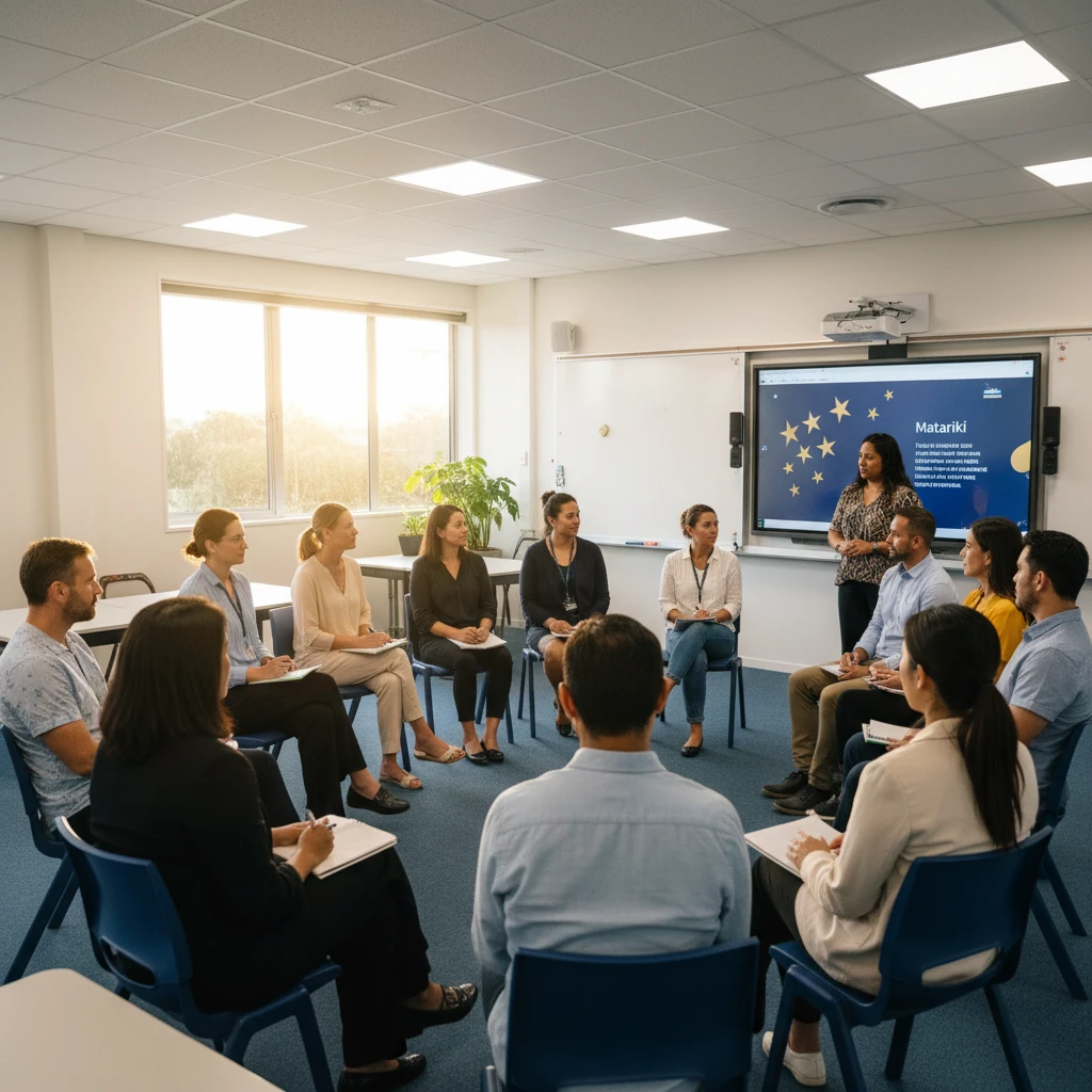 Teachers attending a Matariki professional development workshop