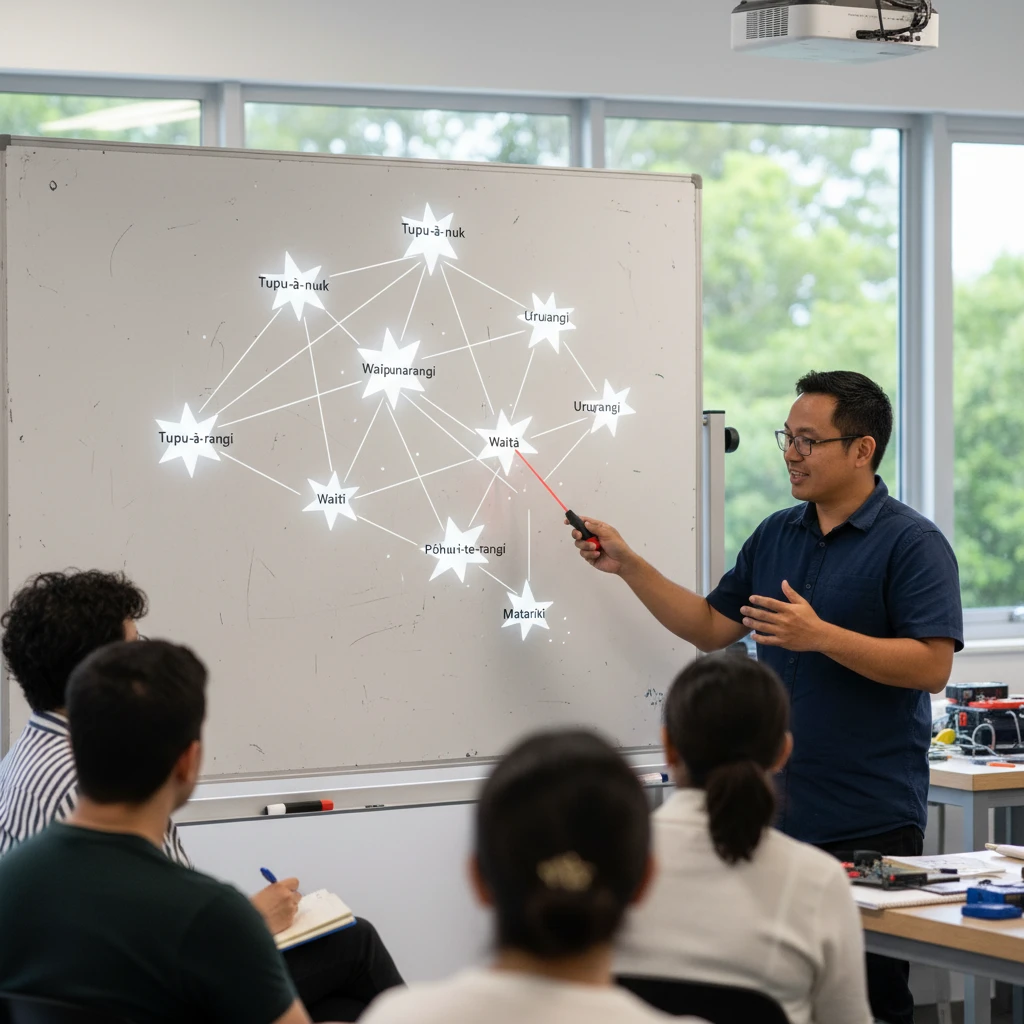 Facilitator explaining the nine stars of Matariki