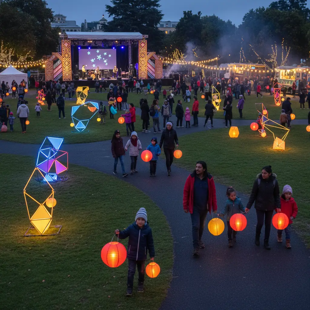 Modern Matariki light festival and community gathering