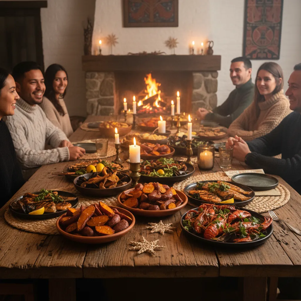 Traditional Matariki feast table setting