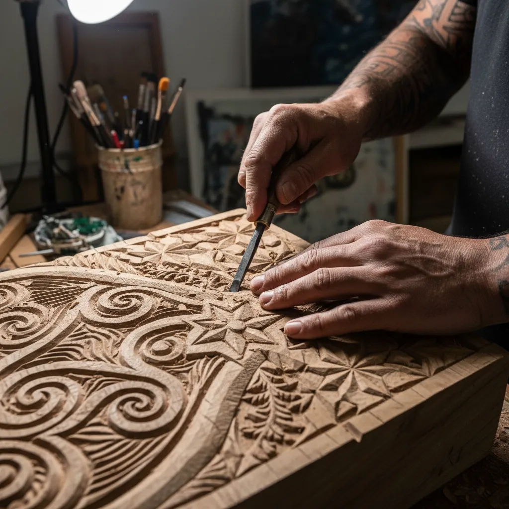 Māori artist creating authentic Matariki artwork