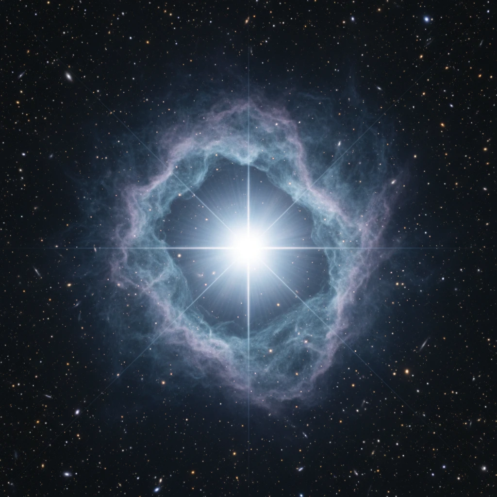 The blue supergiant star Puanga (Rigel) shining in deep space
