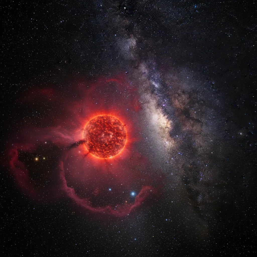 Rehua the star Antares glowing red in the night sky