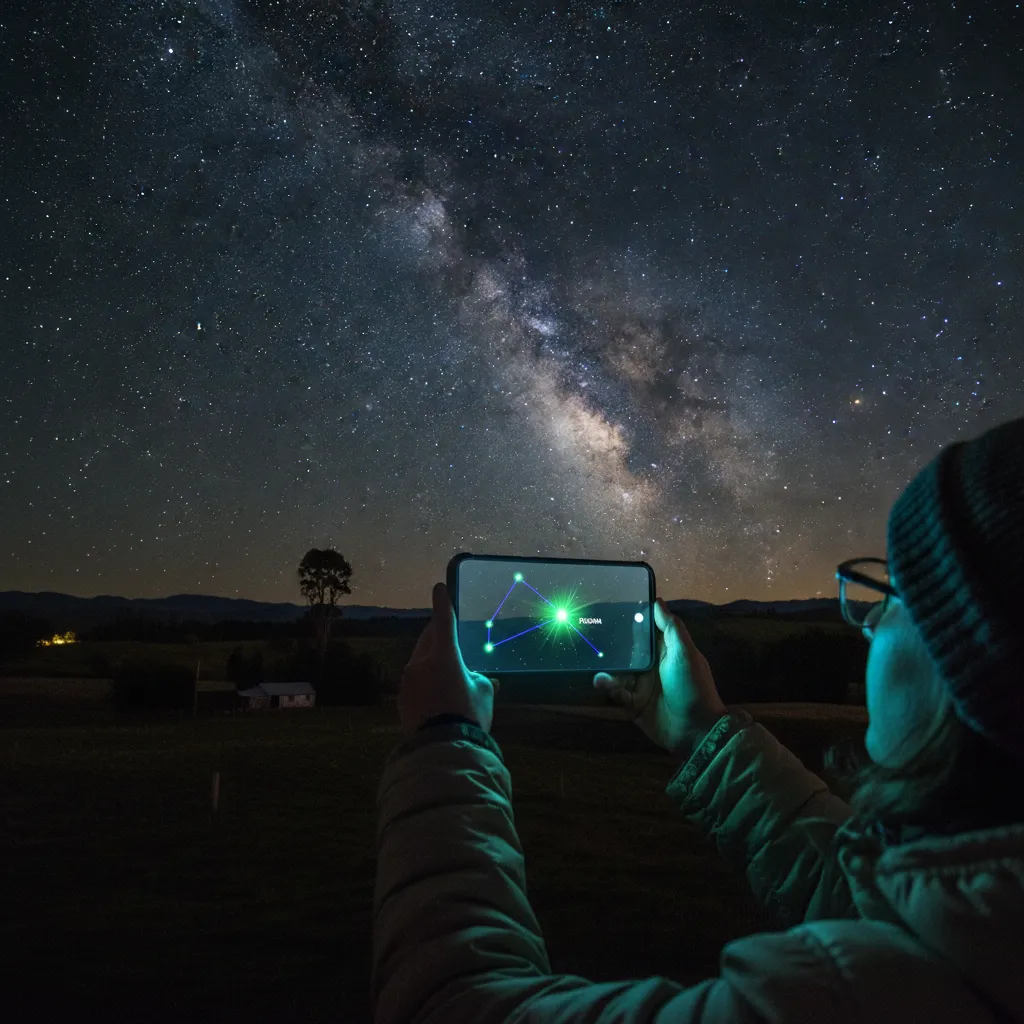 Using a digital star map app to find Puanga