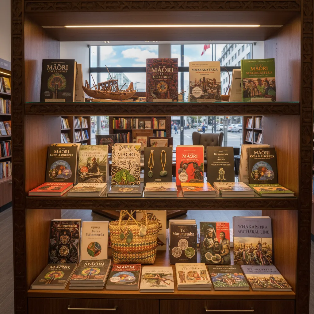 Display of authentic Maramataka calendars and journals in a NZ bookstore