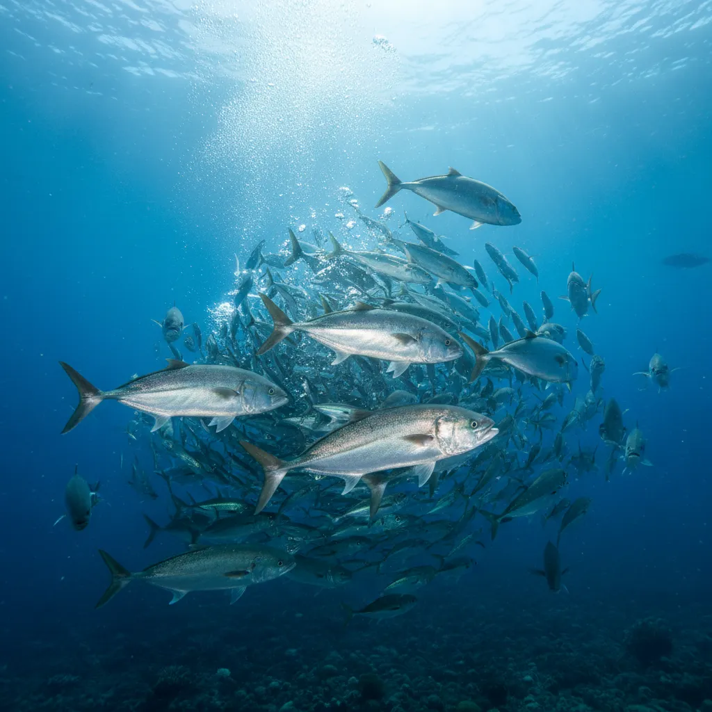 Kingfish hunting during high tidal flow