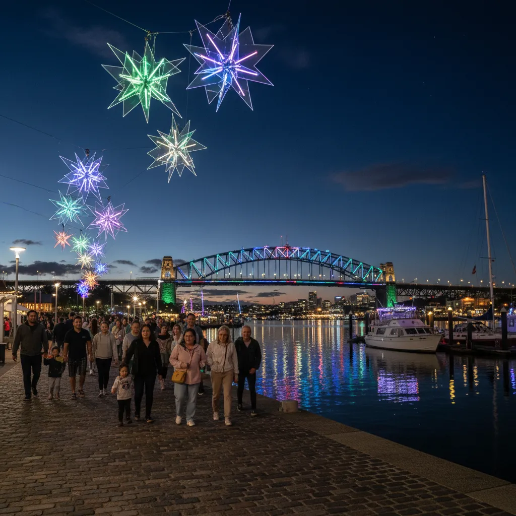 Matariki light festival in Auckland Viaduct