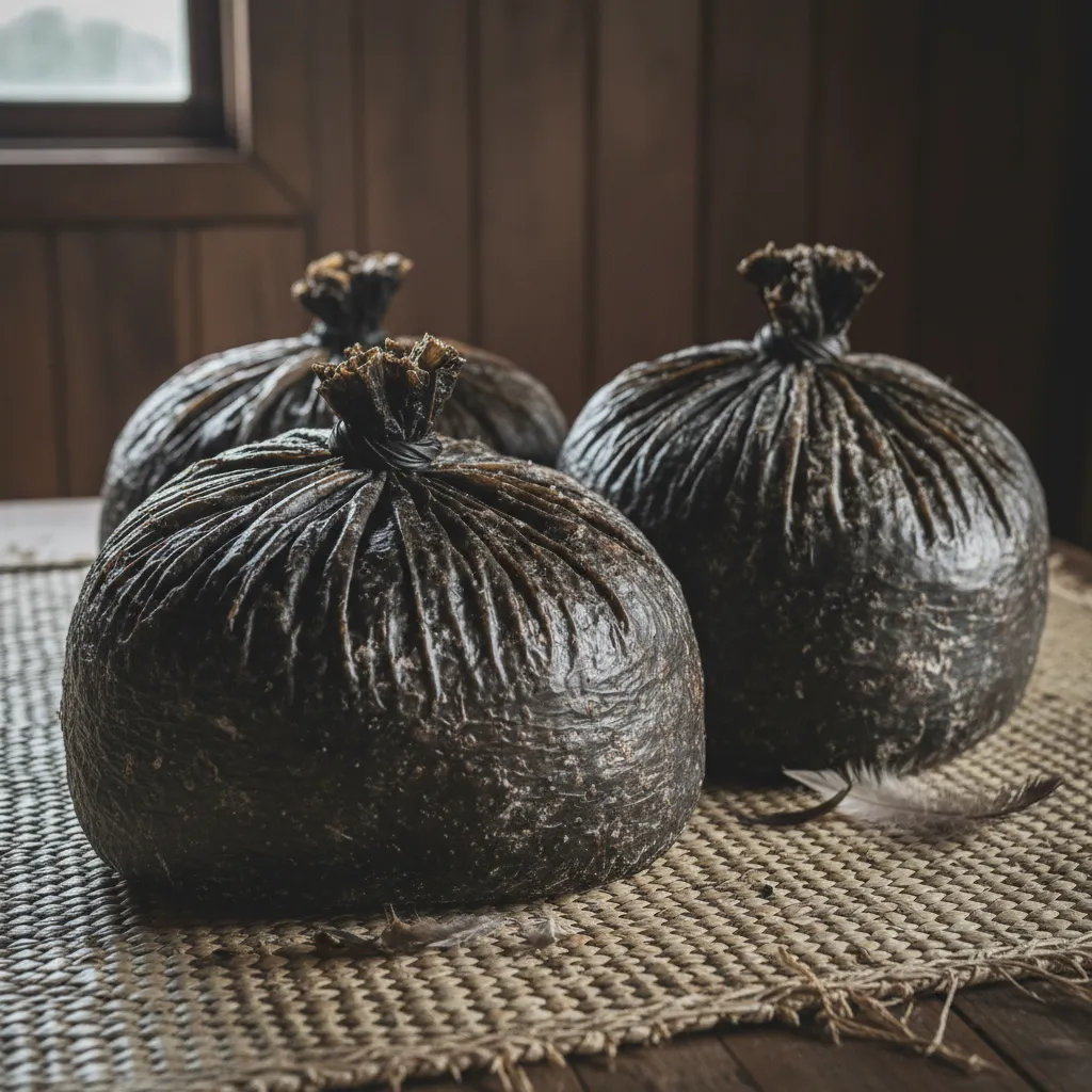 Traditional Māori pōhā kelp bags used for preserving food