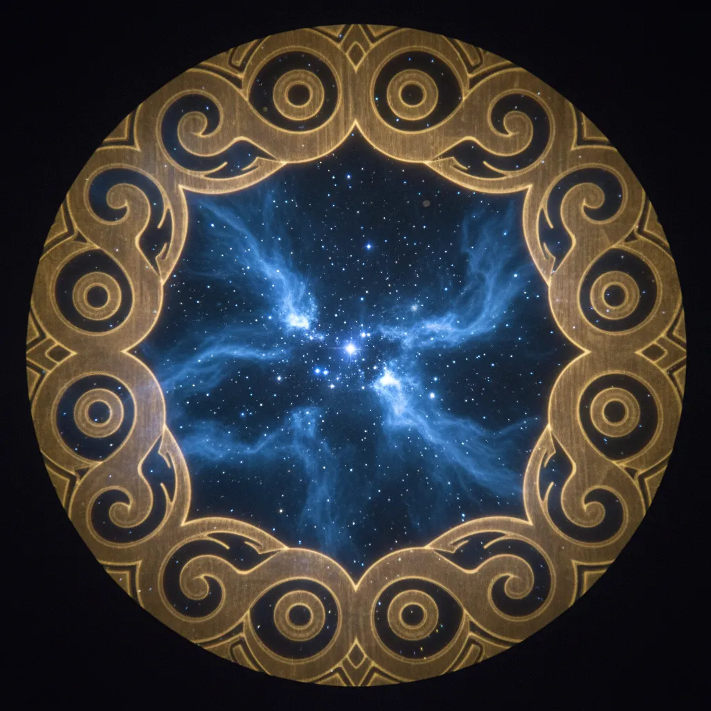 Astronomical view of the Pleiades cluster connecting to Māori myth