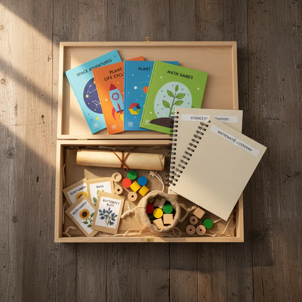 Flat lay of the contents of a Puaka educational kit