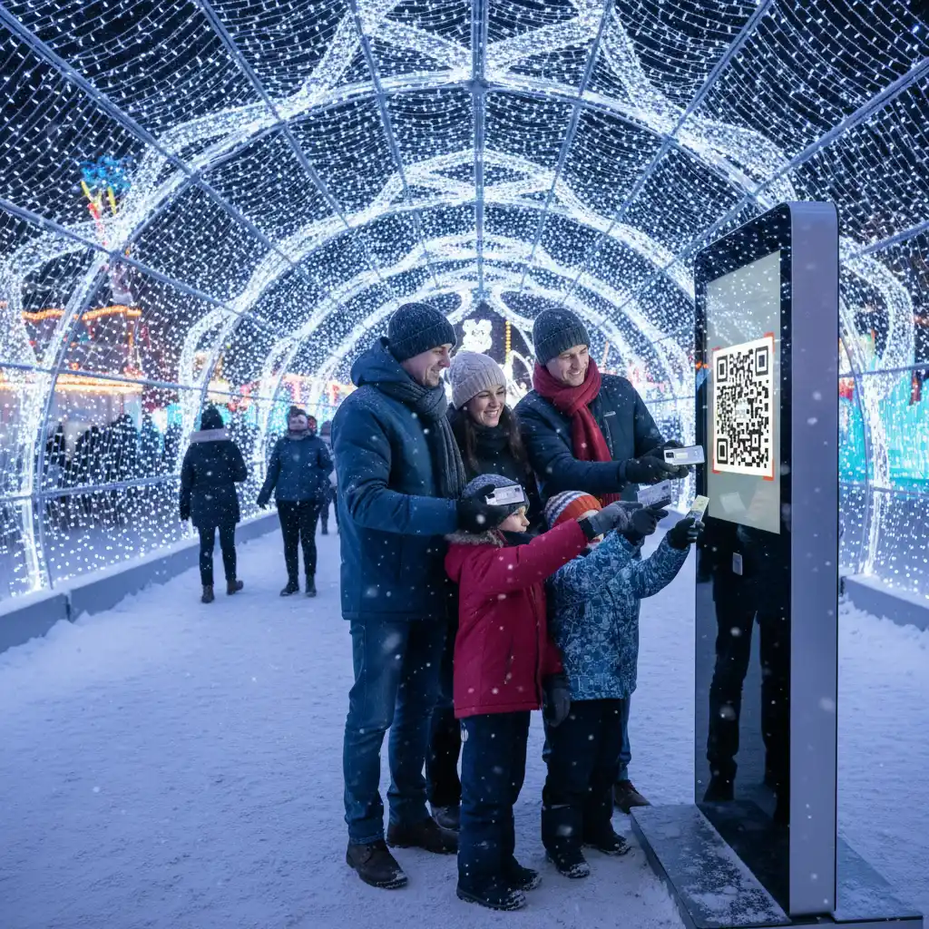 Family checking in at Taranaki light festival event