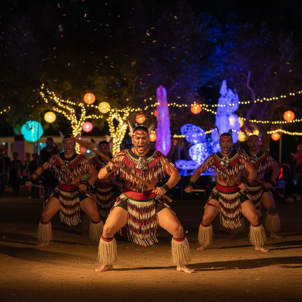 Cultural performance at Whanganui Puanga festival