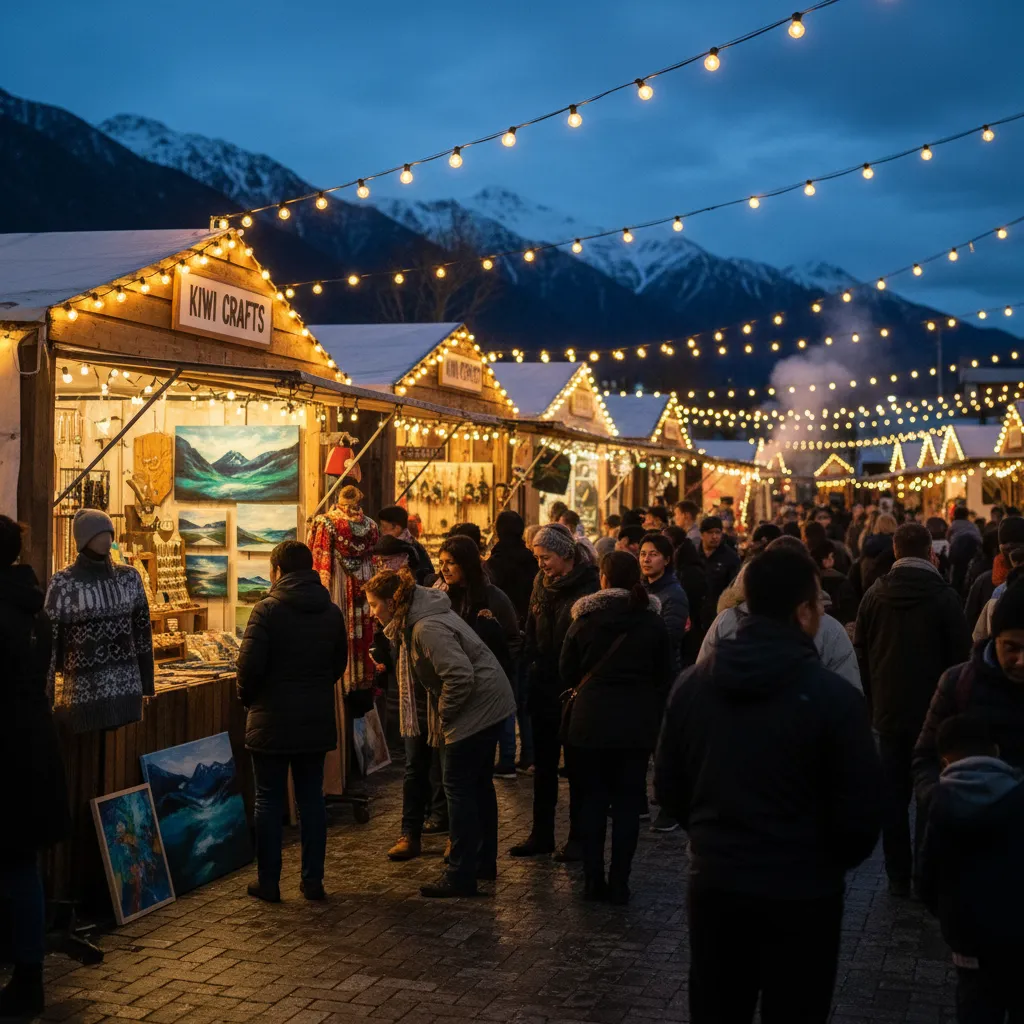 Puanga Night Market stalls in New Zealand