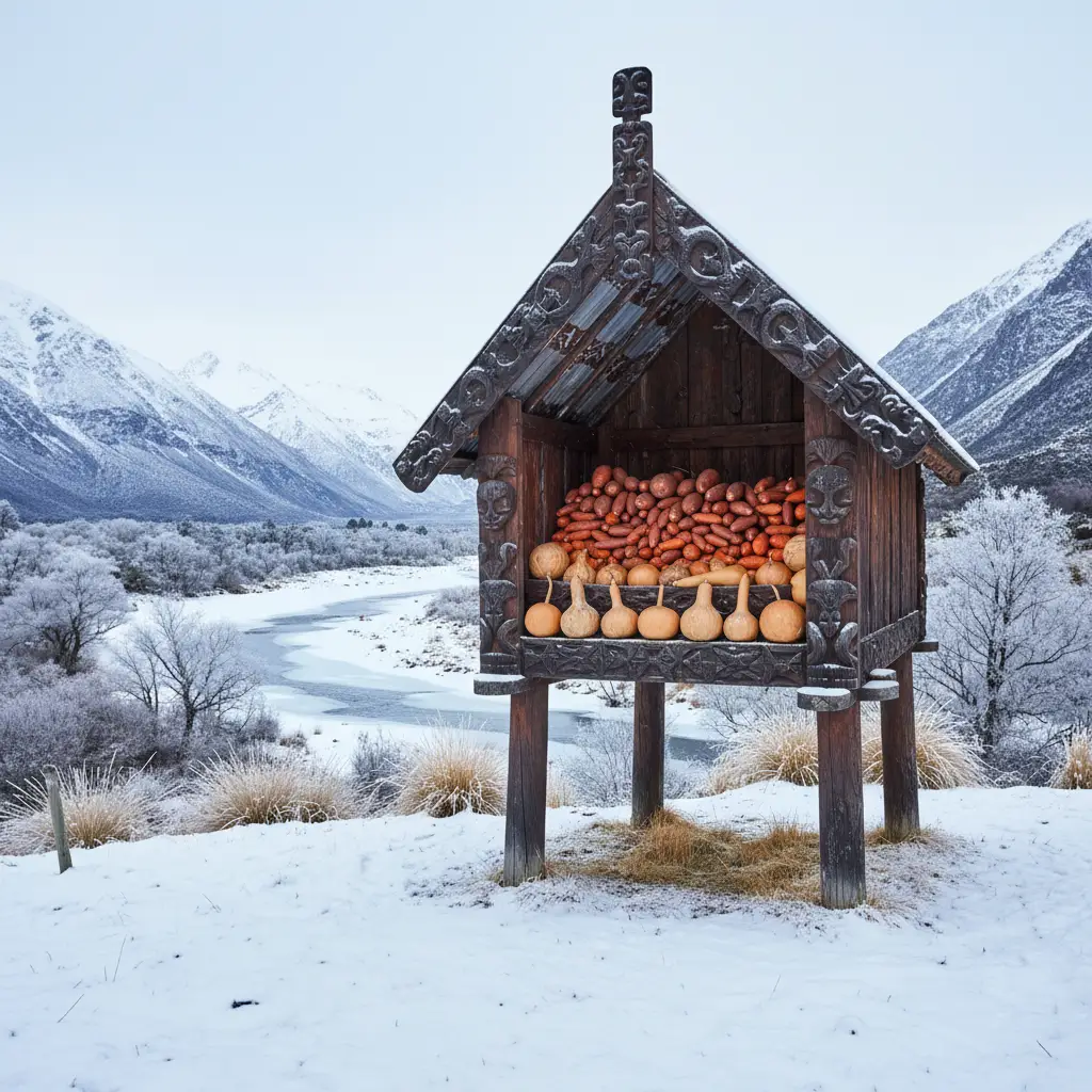 Traditional Māori Pātaka Kai food storage