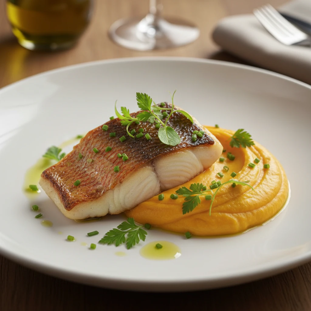 Modern Matariki dish with snapper and kumara