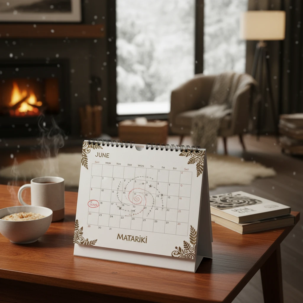 Calendar showing Matariki public holiday date