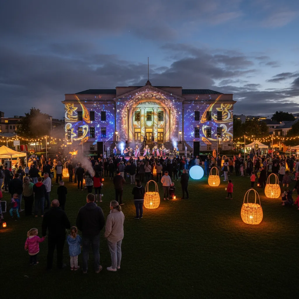 Community gathering at the Dunedin Puaka Matariki Festival